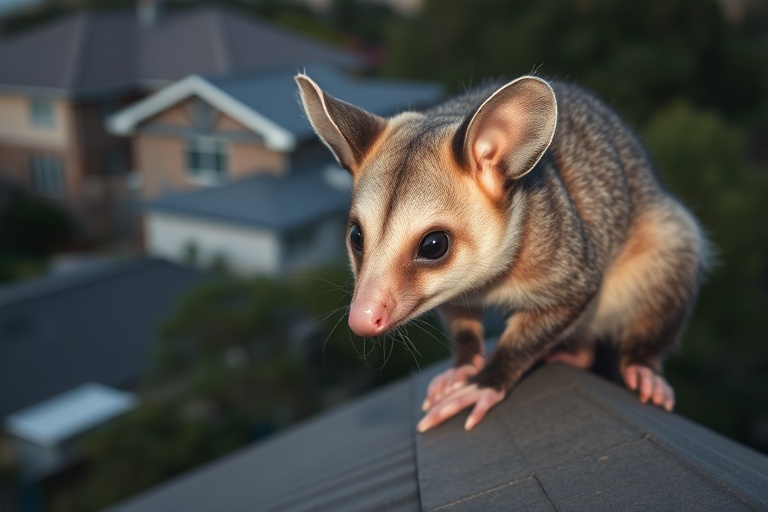 Possum in Rose Bay residential area